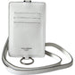 White Leather Lanyard Logo Card Holder Men Wallet
