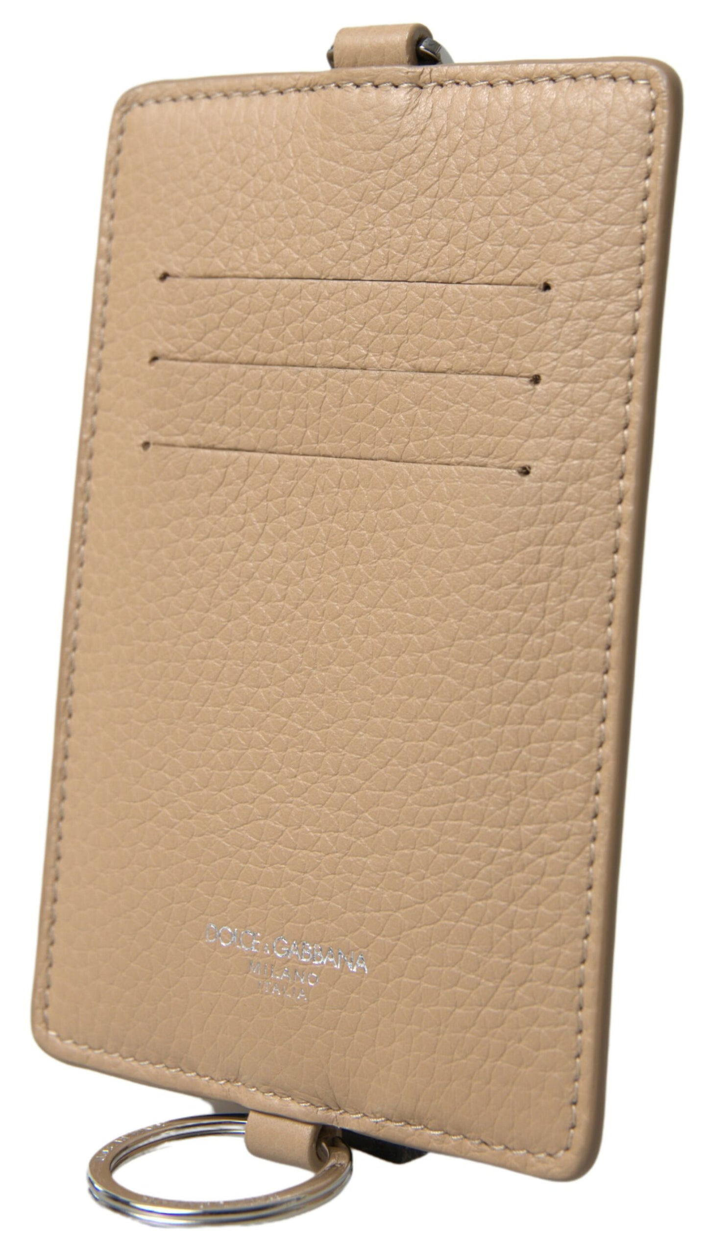 Elegant Beige Leather Cardholder Wallet