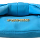 Blue Tafta Silk Large Bow Zipper Clutch Women Borse Logo Bag
