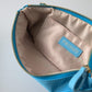 Blue Tafta Silk Large Bow Zipper Clutch Women Borse Logo Bag