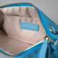 Blue Tafta Silk Large Bow Zipper Clutch Women Borse Logo Bag