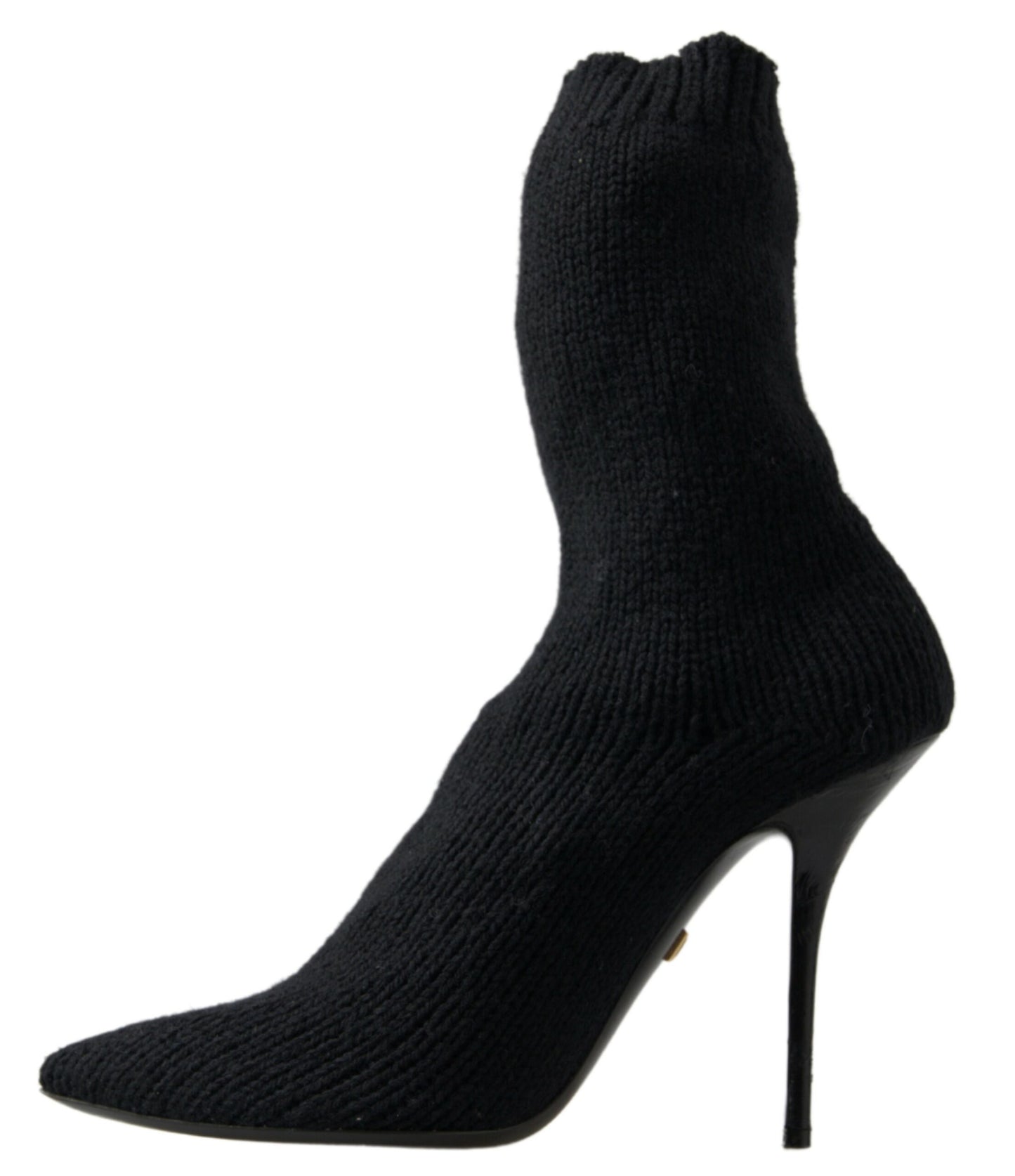 Elegant Black Viscose Mid-Calf Boots