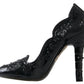 Elegant Black Crystal Cinderella Pumps