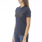 Blue Cotton Women T-Shirt