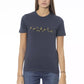 Blue Cotton Women T-Shirt