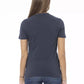 Blue Cotton Women T-Shirt