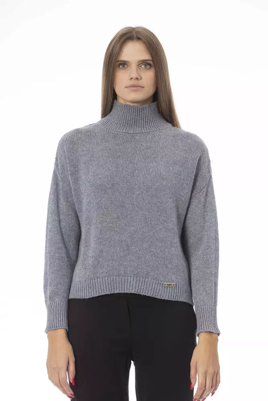 Gray Viscose Women Sweater