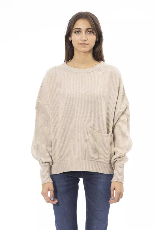 Beige Cashmere Women Sweater