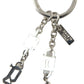 Silver Brass Logo Charm Keychain