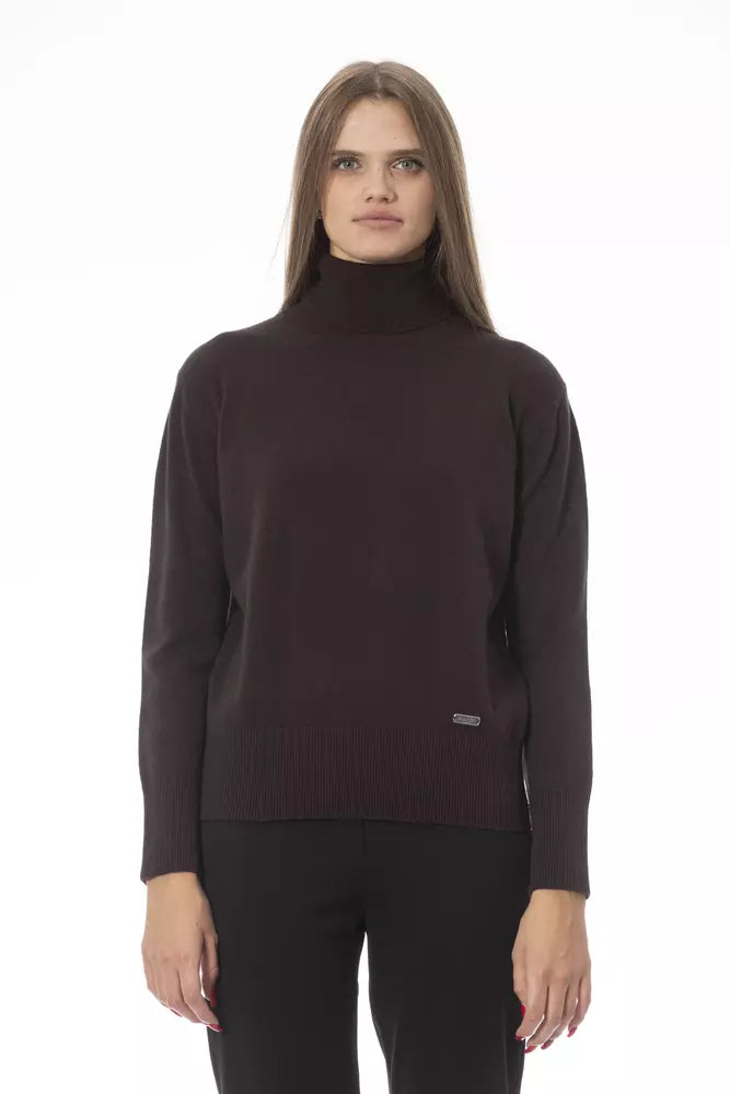 Brown Wool Women Sweater