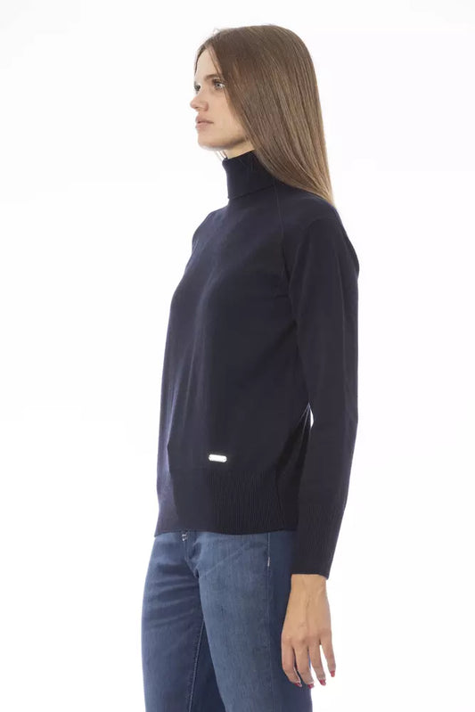 Blue Wool Women Sweater