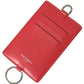 Elegant Red Leather Lanyard Card Holder