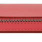 Elegant Red Leather Lanyard Card Holder