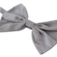 Elegant Silver Gray Silk Bow Tie