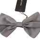 Elegant Silver Gray Silk Bow Tie