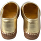 Golden Elegance Leather Espadrilles