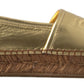 Golden Elegance Leather Espadrilles