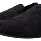 Black Brocade Loafers Formal Shoes