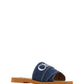 Sumptuous Cotton Woody Slide Sandals in Denim Blue