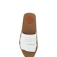 Elegant White Cotton Slide Sandals