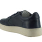 Elegant Navy Blue Leather Sneakers