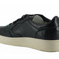 Elegant Black Leather Sneakers - Unisex Style