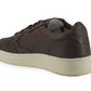 Exclusive Leather Fabric Sneakers in Brown