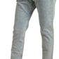 Chic Mid Waist Skinny Jeans in Blue