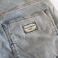Blue Washed Cotton Mid Waist Skinny Jeans