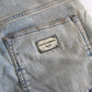 Blue Washed Cotton Mid Waist Skinny Jeans