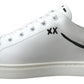 Sleek White Leather Casual Sneakers