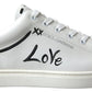 Sleek White Leather Casual Sneakers