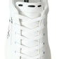 Sleek White Leather Casual Sneakers