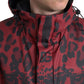 Radiant Red Leopard Print Hooded Jacket