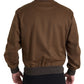 Elegant Brown Cashmere Bomber Jacket