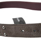 Elegant Brown Leather Belt with Metal Buckle