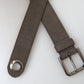 Elegant Brown Leather Belt with Metal Buckle