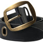 Sleek Italian Leather Belt with Metal Buckle