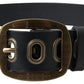 Sleek Italian Leather Belt with Metal Buckle