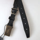 Elegant Black Leather Belt - Metal Buckle Closure