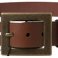 Elegant Leather Belt with Metal Buckle