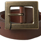 Elegant Leather Belt with Metal Buckle