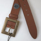 Elegant Leather Belt with Metal Buckle