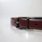 Elegant Bordeaux Leather Belt with Metal Buckle