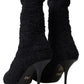 Elegant Virgin Wool Mid Calf Boots