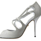 Elegant Shimmering Silver High-Heeled Sandals