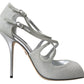 Elegant Shimmering Silver High-Heeled Sandals