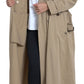 Khaki Double Breasted Trench Coat Jacket