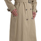 Khaki Double Breasted Trench Coat Jacket