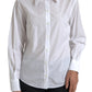 Elegant White Cotton Collared Top